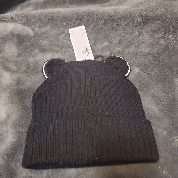 Black Gloomy Goth, Emo, Punk Bear Bloody Beanie Hoodie with Safety Pin Ear - Picture 2 of 2